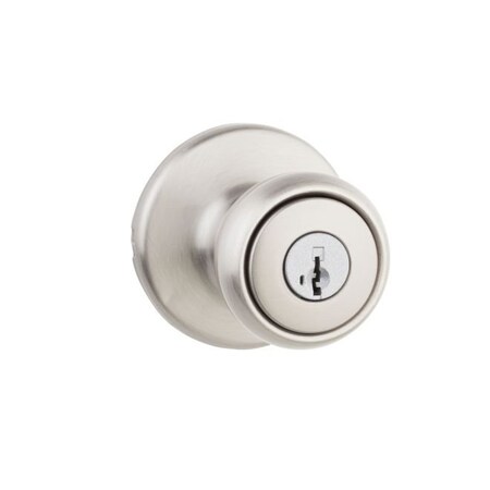 Kwikset Tylo Knob Entry Door Lock SmartKey with New Chassis with 6AL Latch and RCS Strike Satin Nickel Finis 400T-15S